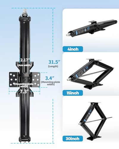 Kohree 6500lbs Heavy Duty RV Stabilizer Jacks 30 Inch, Leveling Scissor Jack for Large Travel Trailer Camper, with Crank Handle and Drill Socket, 2 Pack - size: 2P-6500-30inch
