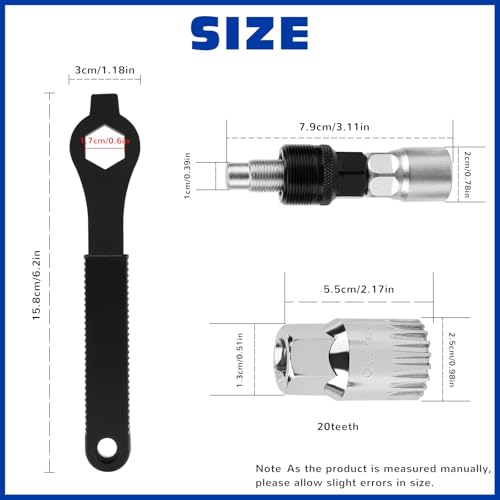 Oumers Bike Crank Extractor/Arm Remover and Bottom Bracket Remover with 16mm Spanner/Wrench. Professional Bicycle Repair Tool Kit - color: Black