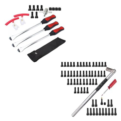 Dr.Roc Tire Spoon Lever Dirt Bike Lawn Mower Motorcycle Tire Changing Tools with 60 PCS Valve Stems Puller Tools Set