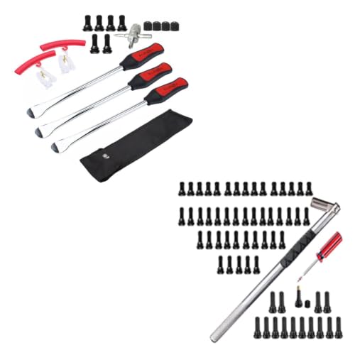 Dr.Roc Tire Spoon Lever Dirt Bike Lawn Mower Motorcycle Tire Changing Tools with 60 PCS Valve Stems Puller Tools Set