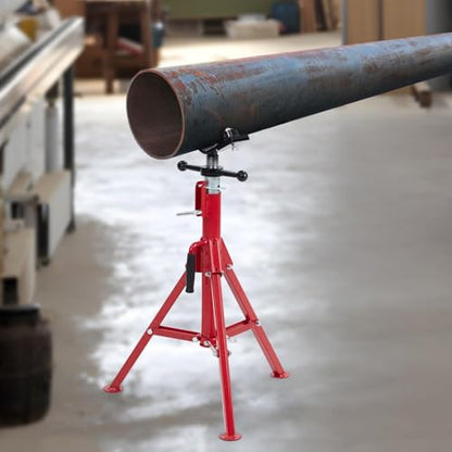 2PCS Pipe Jack Stand, Heavy Duty Pipe Stand, 2-Ball Transfer, 2500LB Jack Stands Carbon Steel with Portable Folding Legs 28-52 Inch Height Adjustable 1/8"-12" Capacity - color: Red | 2-Ball Transfer