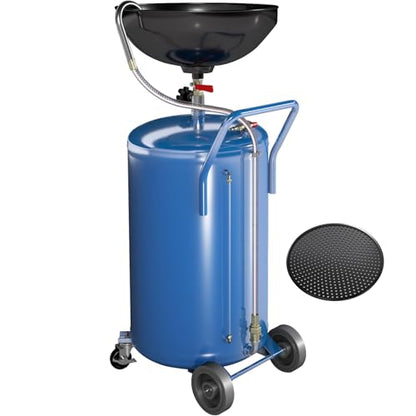 Larbanke 20-Gallon Waste Oil Drain Tank, Air Operated Drainer Oil Change Container with 360 ° Wheels,Oil Drain with Adjustable Funnel Height, Change Container Suitable for Car Repair Shops and Garages