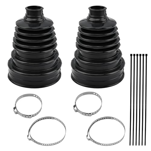 2PCS CV Boot Repair Kit, Silicone CV Axle Boot Repair Kit Includes 4 Stainless Steel CVs Boots Clamp & 6 Cable Ties, One-piece Design Tie Rod Boots Fits Shaft Size 18mm-34mm
