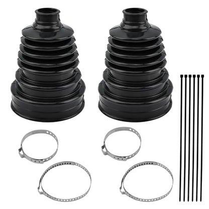 2PCS CV Boot Repair Kit, Silicone CV Axle Boot Repair Kit Includes 4 Stainless Steel CVs Boots Clamp & 6 Cable Ties, One-piece Design Tie Rod Boots Fits Shaft Size 18mm-34mm