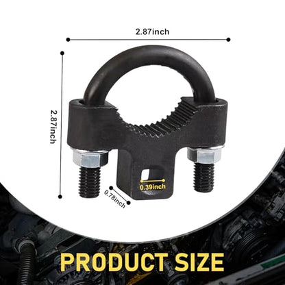 Steering Wheel Inner Tie Rod Ball Head Rudder Wrench, 3/8" U-shaped Tooth Structure Metal Rocker Arm Detach Installation Tool, Universal Inner Tie Rod Removal Tool Repair Accessories (Black)