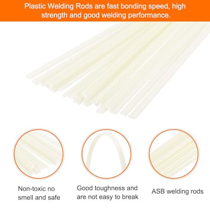 MECCANIXITY 20pcs 8 Inch Plastic Welding Rods ABS Welding Strips Welder Rods for Plastic Welder,Car Bumper, Kayak Repair, Light Yellow - color: Light Yellow, size: 8 Inch