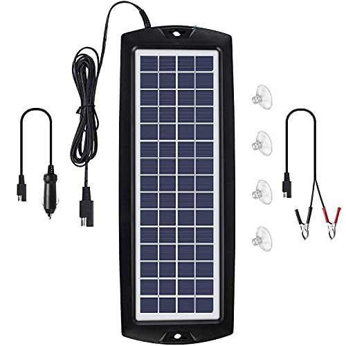 Sunway Solar Solar Car Battery Trickle Charger & Maintainer 12V Solar Panel Power Kit Portable for Car Automotive RV Marine Boat Motorcycle Truck Trailer Tractor Powersports Snowmobile Farm Equipment - size: 4W