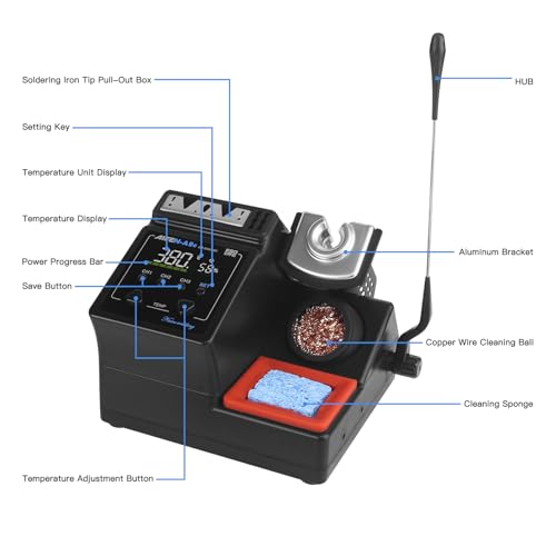A9E Soldering Station 160W High Power Digital Display Solder Station Soldering Iron with 3pcs 210 Soldering Tips