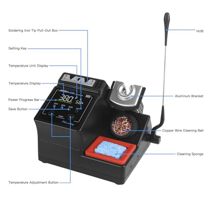 A9E Soldering Station 160W High Power Digital Display Solder Station Soldering Iron with 3pcs 210 Soldering Tips