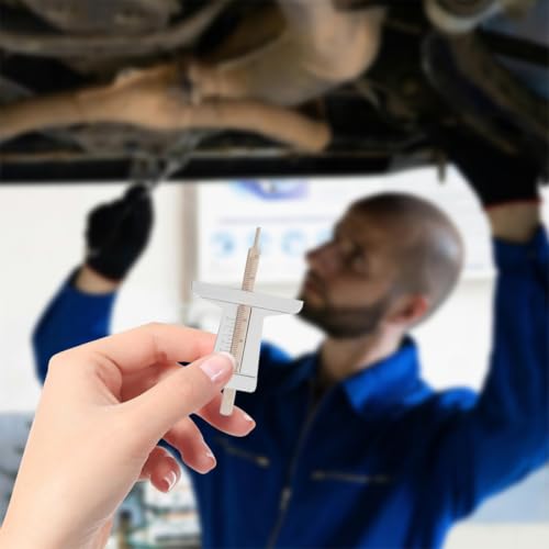 Abaodam 2pcs Tire Tread Depth Gauge Tool for Accurate Measurement of Car Tires Stainless Steel Material with Precise Readings and Replacement