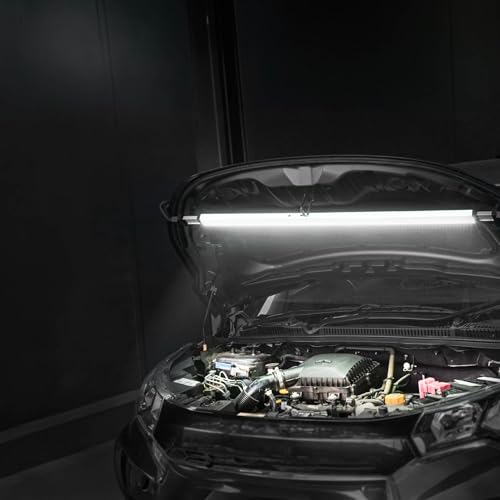 Groz 5000 Lumen Rechargeable Under-Hood Light - Expandable 46.5"-68" Aluminum Work Light for Automotive Repair (55123) - color: Silver Housing