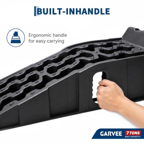Garvee 2 Pack Low Profile Car Service Ramps, 6 t Heavy Vehicle Lift Ramps | 12000 LB Heavy Duty Vehicle Lift Ramps, 6.7" Lift Height Portable Auto Ramp for Home Garage Oil Change Maintenance Repair - size: 6T