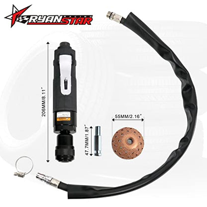 RYANSTAR RACING Tire Repair Set Includes 2500rpm Low Speed Air Tire Buffer Tire Patch Roller Tire Inner Liner Scrapper 3Pcs Tungsten Steel Buffing Wheel 42mm 55mm - size: with 2 tools