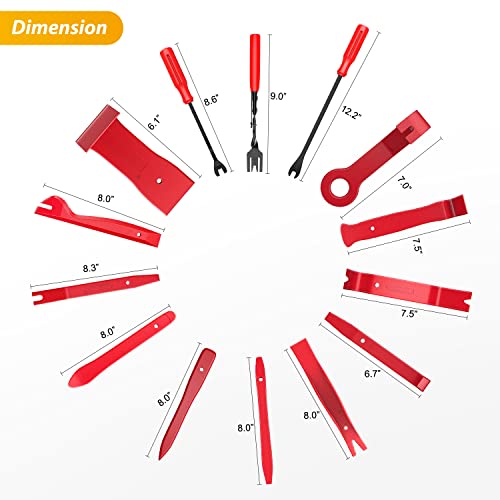 GOOACC 200Pcs Trim Removal Tool, Auto Push Pin Bumper Retainer Clip Set Fastener Terminal Remover Tool Adhesive Cable Clips Round Handle Crowbar Pry Kit Car Panel Radio Removal Auto Clip Pliers - color: 120Pcs Clips +80 Remover
