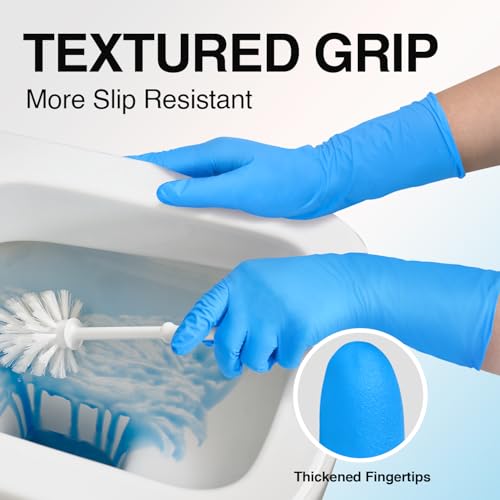 Schneider Nitrile Exam Gloves, Extended 12 Inches Cuff, Large, 4 mil, 50-ct Box, Gloves Disposable Latex Free, Powder Free for Medical, Food Prep, Cleaning, Cooking, Blue - size: Large