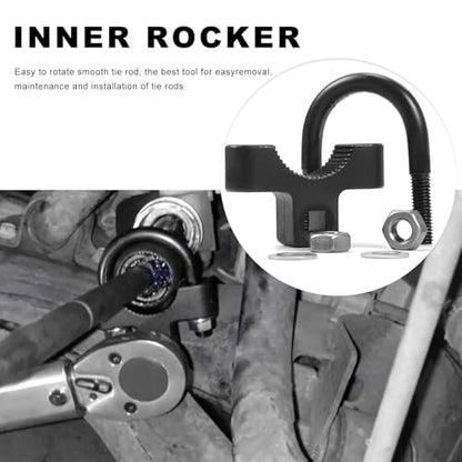 Inner Tie Rod Removal Tool, 3/8 Inch Alloy Steel Tie Rod End Wrench with Non-Slip Teeth, Inner Low Profile U-Wrench for Vehicle Chassis Rocker Removal or Installation