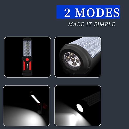 Wolfteeth Rechargeable Magnetic LED Work Light for Mechanics - 360° Rotating Underhood Flashlight with Magnetic Base, Portable Worklight for Auto Repair/Camping/Outdoor Emergencies