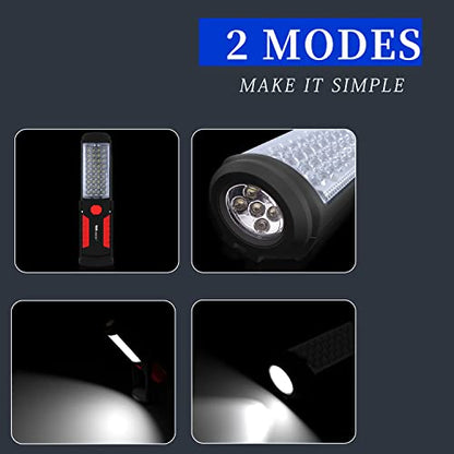 Wolfteeth Rechargeable Magnetic LED Work Light for Mechanics - 360° Rotating Underhood Flashlight with Magnetic Base, Portable Worklight for Auto Repair/Camping/Outdoor Emergencies