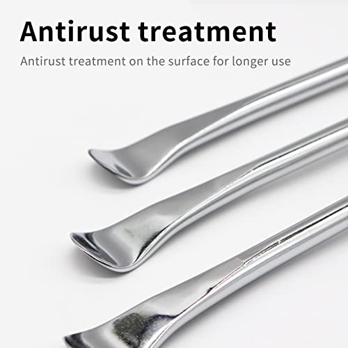 Shkalacar Steel Tire Spoons Tool Set, Tire Tools Rim Protector, Valve Tool, Spoon Tyre Lever Changing Tool Tire Removal Repair Tools with Rim Protectors Valve Cores