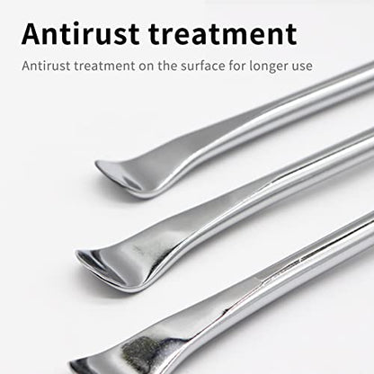 Shkalacar Steel Tire Spoons Tool Set, Tire Tools Rim Protector, Valve Tool, Spoon Tyre Lever Changing Tool Tire Removal Repair Tools with Rim Protectors Valve Cores