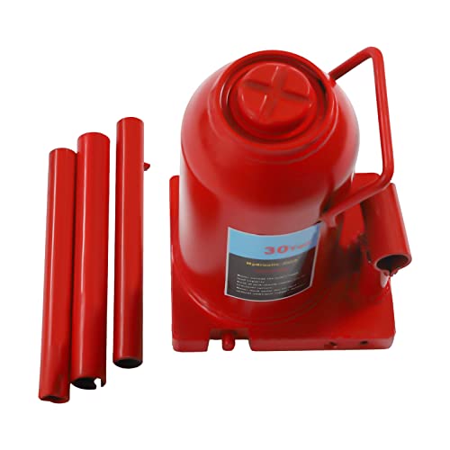 Hydraulic Bottle Portable Jack 30 Ton Capacity Red to Lifting Cars Trucks Suvs Farm Vehicles Heavy-Duty Machinery (30 Ton)