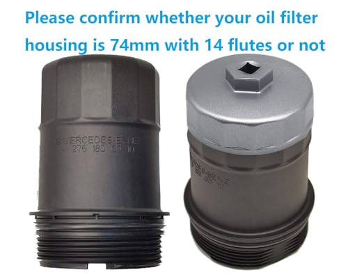 Heavy Duty 74mm 14 Flutes Oil Filter Wrench For Volkswagen, Mercedes Benz, VW, Audi, Porsche, Mazda, Sprinter, Select Mobil1, Bosch and Mahle
