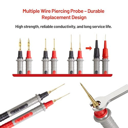 27-Piece Multimeter Test Leads Kit, Professional Test Lead Set with Gold-Plated Probes, Alligator Clips, Test Hooks, Back Probe Pins for Automotive, Industrial & Home Electrical Testing