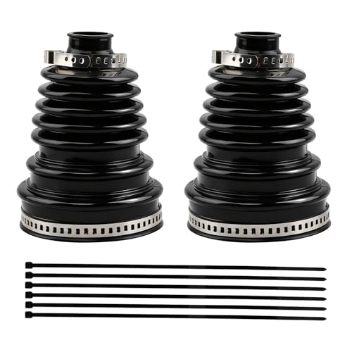 2PCS CV Boot Repair Kit, Silicone CV Axle Boot Repair Kit Includes 4 Stainless Steel CVs Boots Clamp & 6 Cable Ties, One-piece Design Tie Rod Boots Fits Shaft Size 18mm-34mm