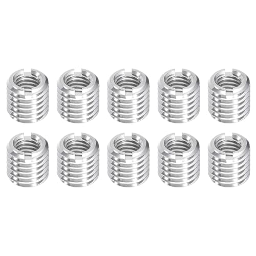uxcell 10Pcs Threaded Inserts, M8-1.25x12 & M12-1.75x12 Stainless Steel 303 Screw Thread Sleeves Thread Repair Insert for Mechanical Equipment - size: M8-1.25x12 & M12-1.75x12mm