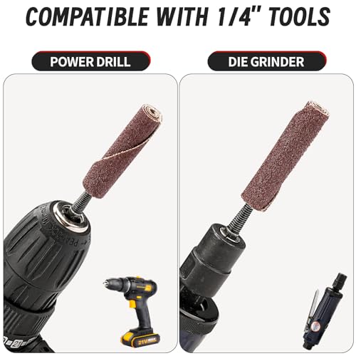 SI FANG 68Pcs Spiral and Cartridge Rolls Port and Polish Kit Assorted Grit, Mini Sanding Cone Engine Porting Assortment Kit with 1/4 inch Shank, Abrasive Head Porting Tools for Polishing, Rust Removal