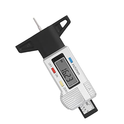 Alomejor Tire Tread Depth Gauge, Digital ABS Tool, Precision Reader for Tire Wear Measurement 0-25.4mm, Ideal for Cars Trucks Motorcycles