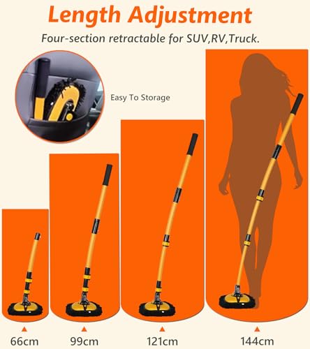 EVERRUSH 56.7" Car Wash Brush Mop Microfiber Car Washing Sponge with Long Handle