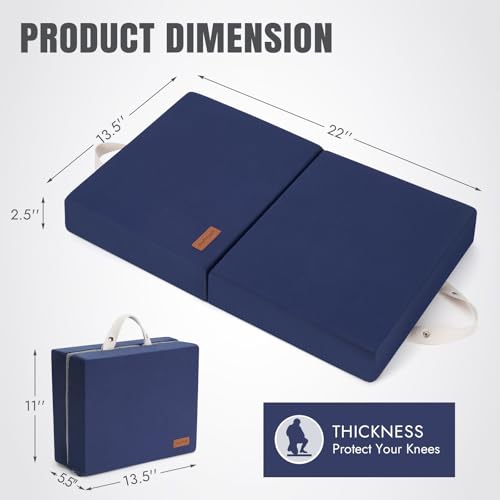 HappyPicnic Extra Large Kneeling Pad - 2.5 Inch Extra Thick Garden Kneeling pad, Knee Cushions for Gardening, Knees Support of Working, Repairing Knees Mat for Prayer, Fitness, Yoga, Gym & Pilates