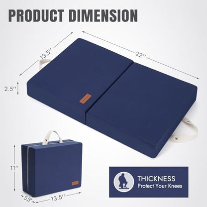 HappyPicnic Extra Large Kneeling Pad - 2.5 Inch Extra Thick Garden Kneeling pad, Knee Cushions for Gardening, Knees Support of Working, Repairing Knees Mat for Prayer, Fitness, Yoga, Gym & Pilates