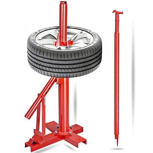 MOTOOS Manual Tire Changer Tire Bead Breaker Tool Tire Changing Tool Portable Tire Changer Base Bead Breaker Mounting Auto 7-1/2 x16, Red