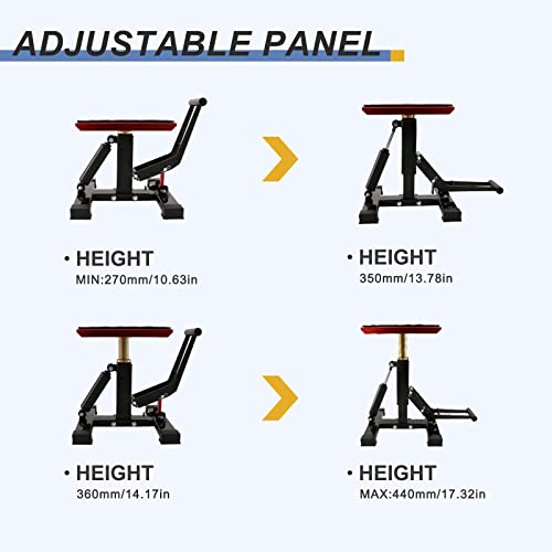 POLARBEAR Dirt Bike Stand Quick Jack Hydraulic Stand Motorcycle Low Profile Jack Portable Aluminum 1200Lbs Capacity for Pit Bike Cleaning and Repair(Red) - color: Red