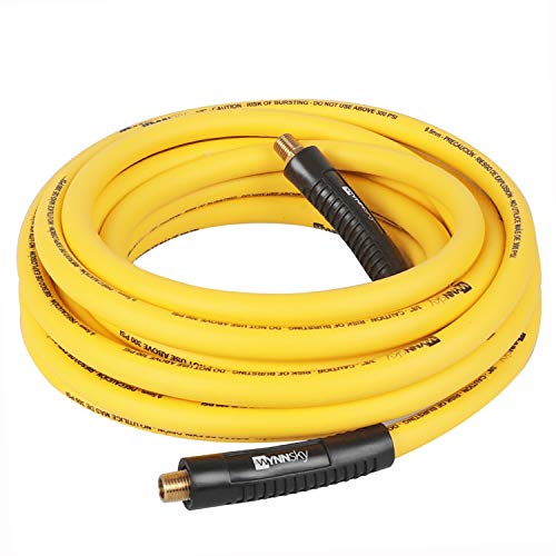 18pc Air Compressor Acc Kit, 3/8" x 25 ft Hybrid Hose with 1/4 NPT M Threads, Quick Connect Fittings, Air Blow Gun Kit, Chuck, Tire Gauge
