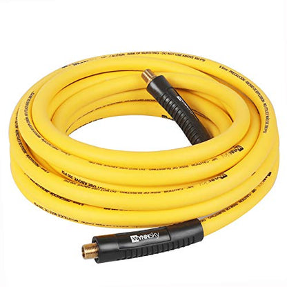 18pc Air Compressor Acc Kit, 3/8" x 25 ft Hybrid Hose with 1/4 NPT M Threads, Quick Connect Fittings, Air Blow Gun Kit, Chuck, Tire Gauge