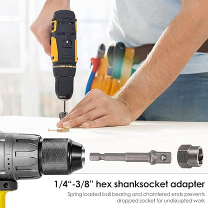 XEWEA 26PCS Screw & Bolt Socket Extractor with Left Drill Bit Set【with Hex Adapter】, Impact Easy Out Tools Stripped Screw Remover EZ Out Set for Damaged, Frozen, Rusted, Bolts, Nuts, Screws, Studs - size: 26PCS