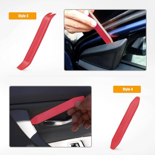 GOOACC Auto Trim Removal Tool Kit No-Scratch Tool Kit for Car Audio Dash Window Molding-4PCS (Red) - color: Red, size: 4PCS Trim Removal Tool
