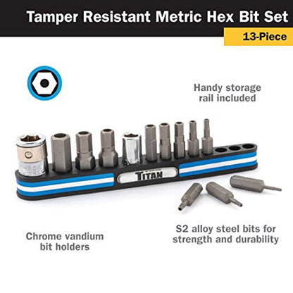 Titan 16136 13-Piece Tamper Resistant Metric Hex Bit Set - style: Tamper Resistant