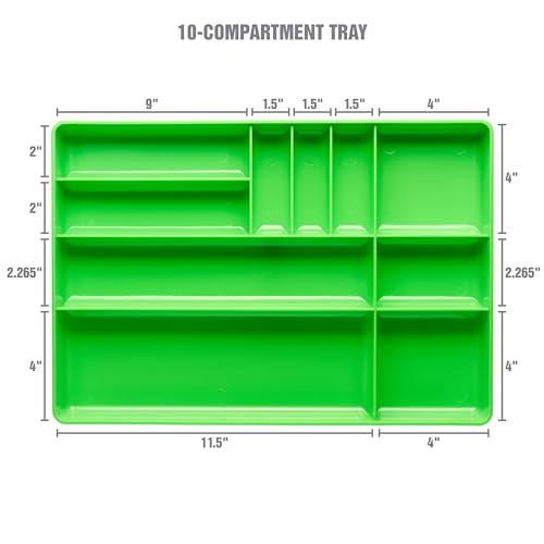 OEMTOOLS Tool Box Organizer Tray for Small Parts, Stackable Design | Low-Profile Fits in Shallow Tool Box Drawers, High Impact ABS, Rolled Bottom Edges Allow Easy Removal of Small Parts