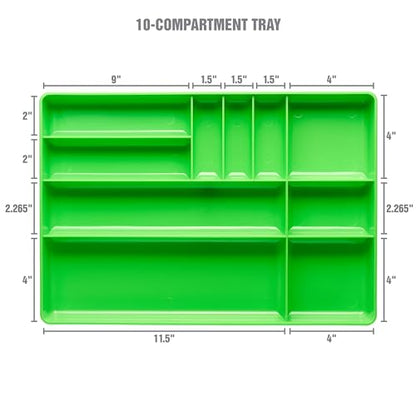 OEMTOOLS Tool Box Organizer Tray for Small Parts, Stackable Design | Low-Profile Fits in Shallow Tool Box Drawers, High Impact ABS, Rolled Bottom Edges Allow Easy Removal of Small Parts