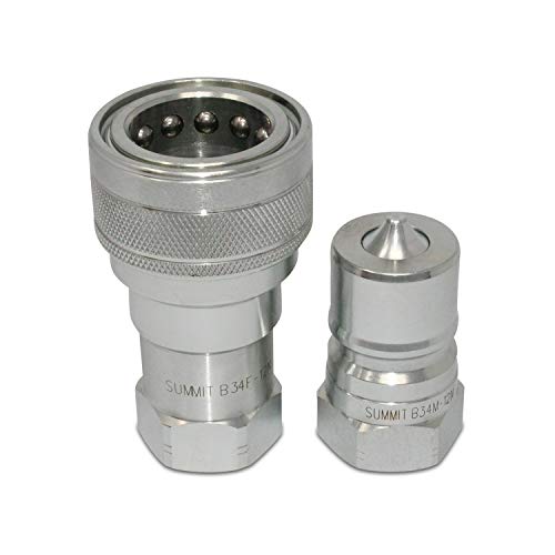 Summit Hydraulics 3/4" NPT ISO 7241-B Quick Disconnect Hydraulic Coupling/Coupler Set