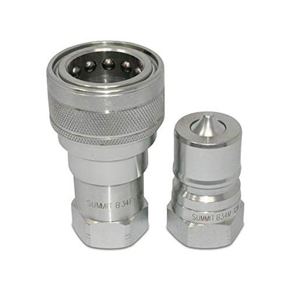 Summit Hydraulics 3/4" NPT ISO 7241-B Quick Disconnect Hydraulic Coupling/Coupler Set