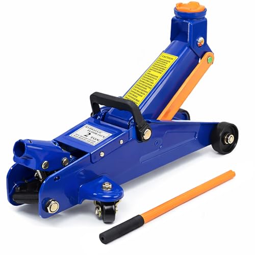 PONO Heavy Duty Low Profile Floor Jack - 2 Ton (4000 LBS) Capacity, 5.31''-13.2'' Single Pump Quick Lift Hydraulic Car Jack with Detachable Handle and Safety Valve for Low Cars Garage DIY Tire Change