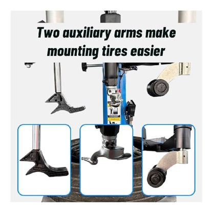 ME-T530Z 2.0HP Tire Changer with Bead Blaster Double Assist Arm & ME-B600 Wheel Balancer Machine Combo - color: Blue530+600