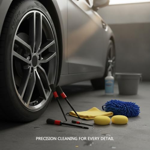 Car Detailing Brush Set, PP Plastic Cleaning Tools for Interior Vents, Dashboard, Wheels, and Exterior Crevices - size: 9.84 x 5.91 x 2.36 in