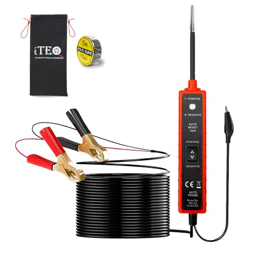 Power Circuit Probe Tester, 6V-24V DC Test Light, Automotive Circuit Tester & Short Circuit Finder, Component Activation, Polarity Test, Continuity Check, LED Indicator and Overload Protection