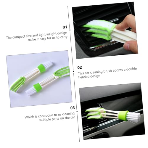 NUOBESTY 3pcs Car Air Vent Cleaning Brush Set, Interior Crevice Duster for Dashboard and Ac Outlet, Soft Bristle Car Dusting Tools for Auto Detailing and Vent Maintenance